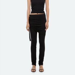 Helmut Lang Straight Legged Pants w/ Ruched Skirt-Over-Lay